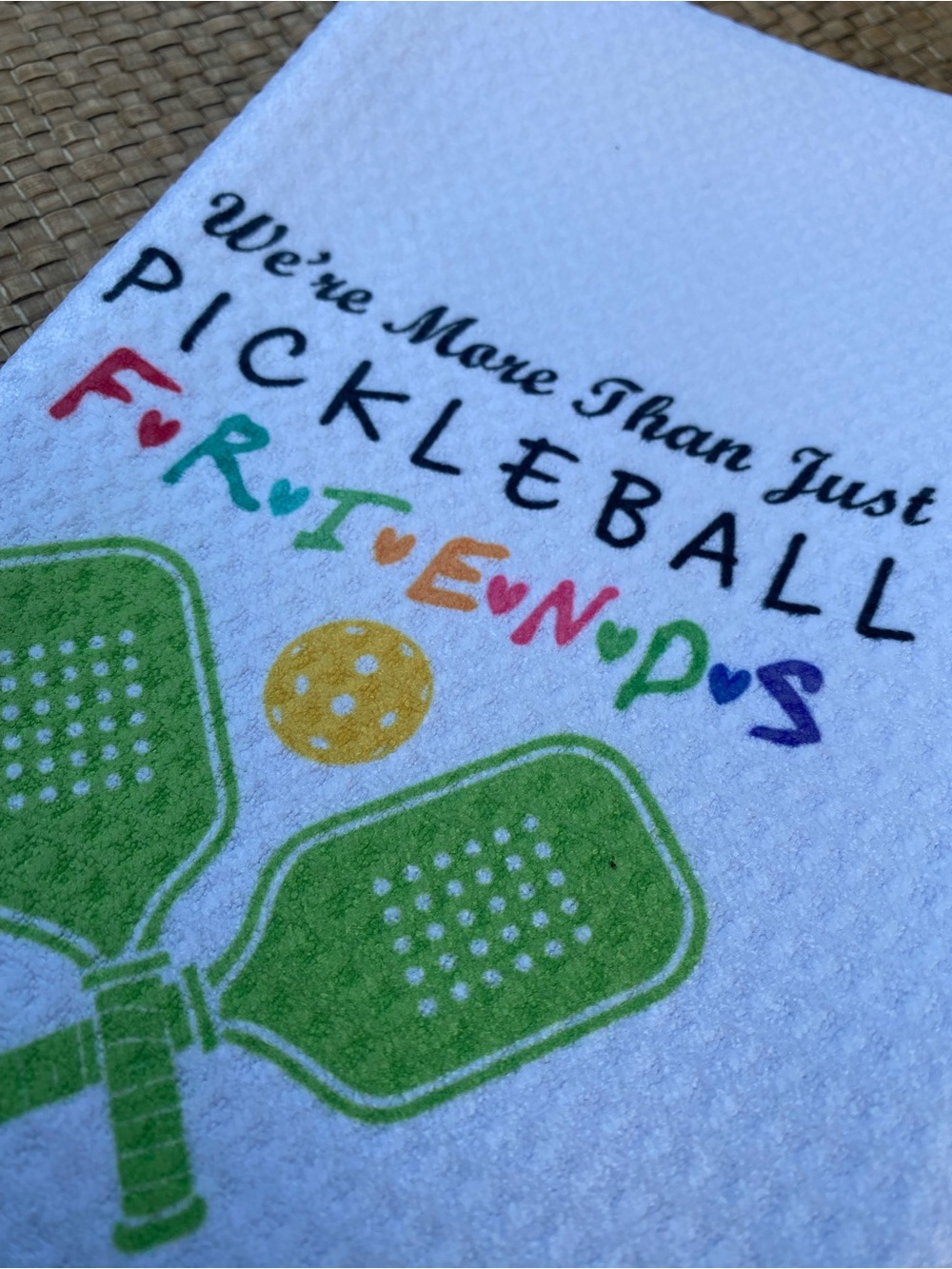 Pickleball Friends Green & Multicolor Kitchen Towel
